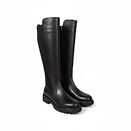 DY-3085 %100 Hakiki Deri Arkası Streç Dalgıç Kumaş Kadın Çizme