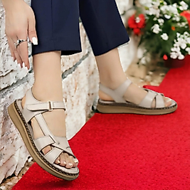 DY-754 % 100 Hakiki Deri Kadın Sandalet