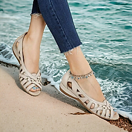 DY-765 % 100 Hakiki Deri Kadın Sandalet